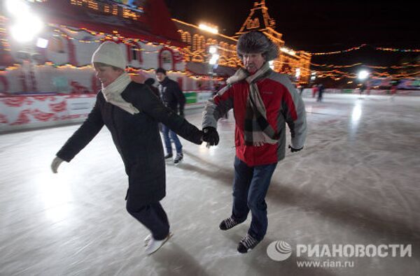 Зимняя Москва: открытие катка на Красной площади