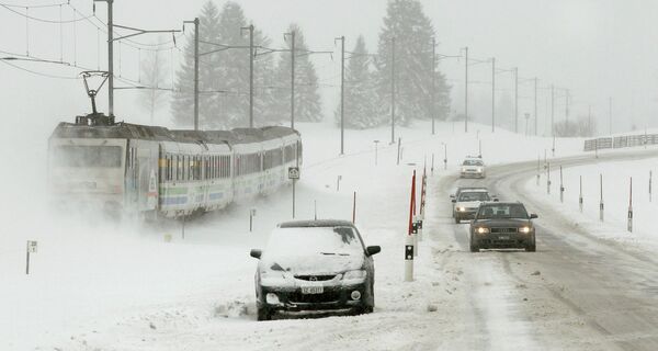 Снегопад в Швейцарии