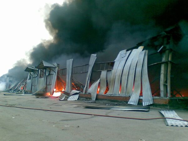 Пожар на складе в Одинцово