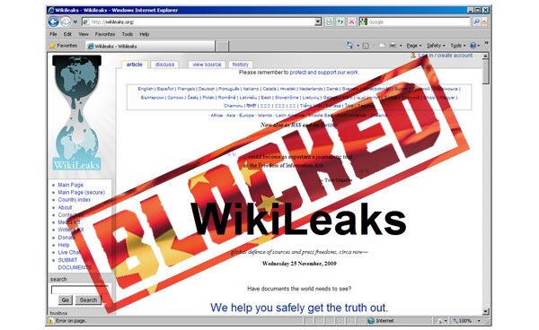 Китай заблокировал доступ к Wikileaks