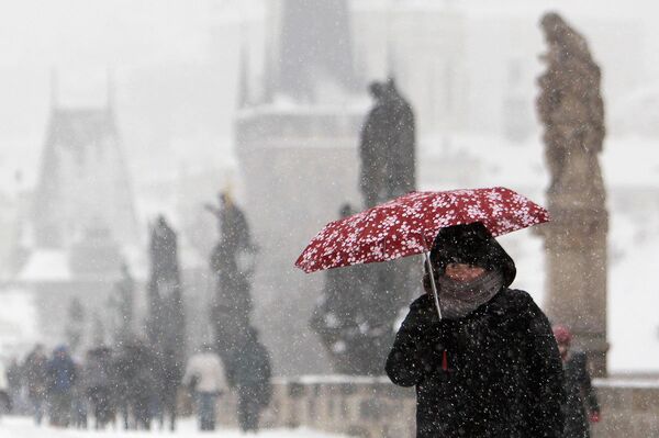 Снегопад в Чехии