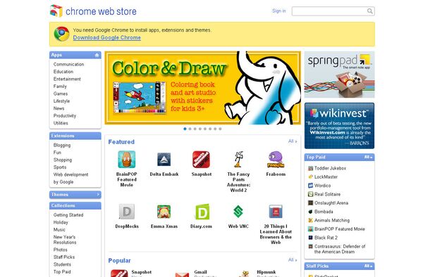 Cкриншот Google Chrome Web Store   