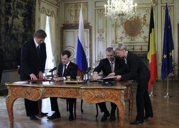 Подписание совместных документов по итогам российско-бельгийских переговоров