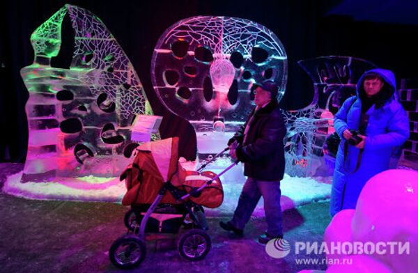 Открытие музея льда в парке Сокольники в Москве