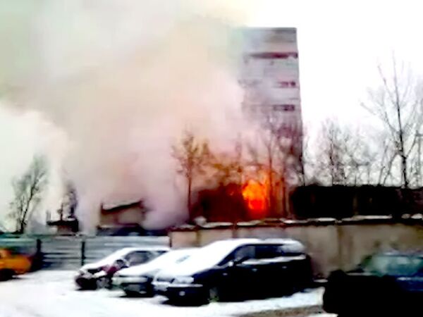 Пожар в бытовках на юго-западе Москвы