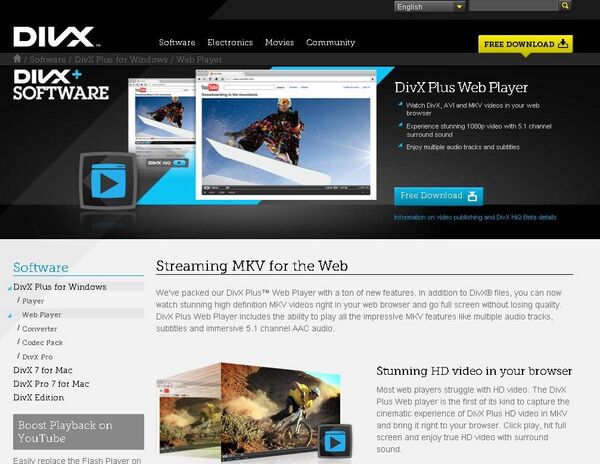 DivX предлагает альтернативу Flash-плееру от Adobe