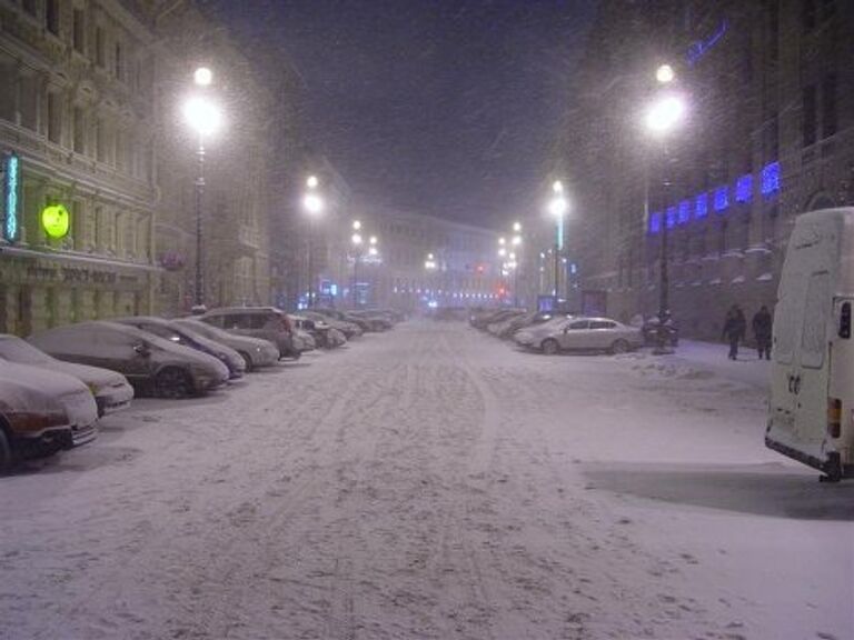 Снежный ураган в Петербурге