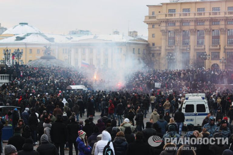 Акция на Манежной площади в память об убитом Егоре Свиридове