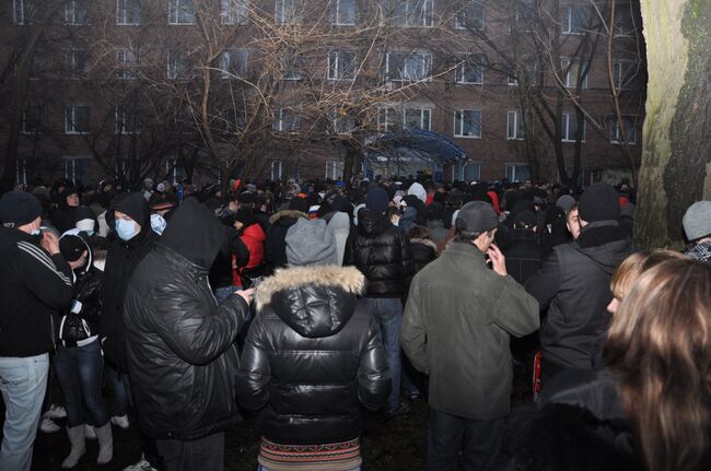 Митинг в память о погибшем студенте Ростовского государственного строительного университета Максиме Сычеве