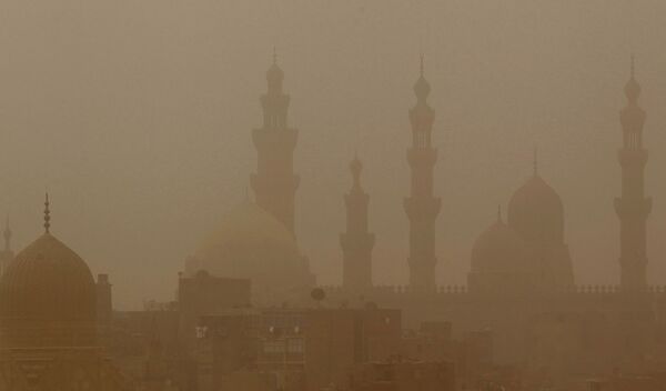 Песчаная буря и похоладание в Египте