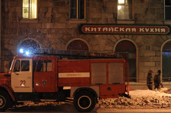 Пожар в китайском ресторане на улице Савушкина в Санкт-Петербурге