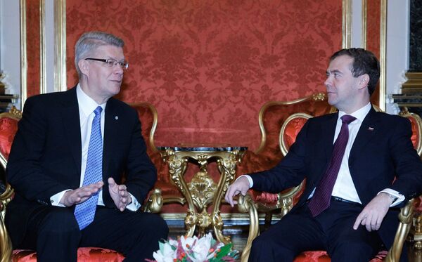 Беседа президента РФ Дмитрия Медведева с президентом Латвии Валдисом Затлерсом
