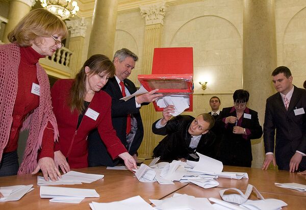 Подсчет голосов на выборах президента Белоруссии