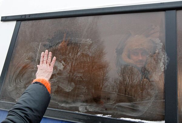 Автобус с задержанными демонстрантами в Минске