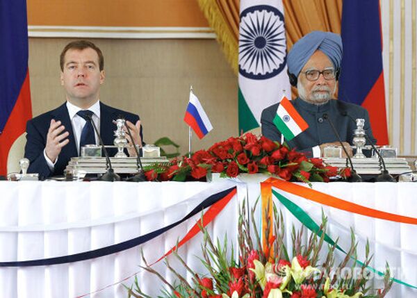 Пресс-конференция Дмитрия Медведева и Манмохана Сингхам