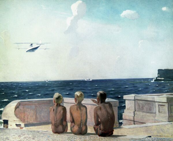 Картина Александра Дейнеки Будущие летчики