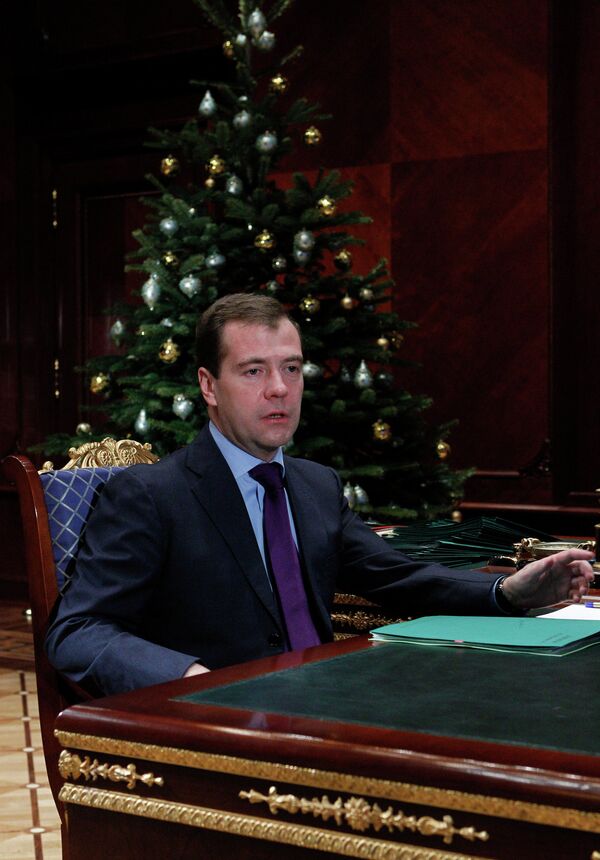 Президент РФ Д.Медведев провел встречу с губернатором Тульской области Вячеславом Дудкой