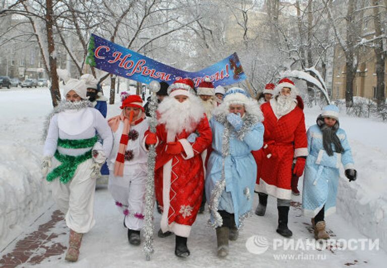 Костюмированное новогоднее шествие в Новосибирске