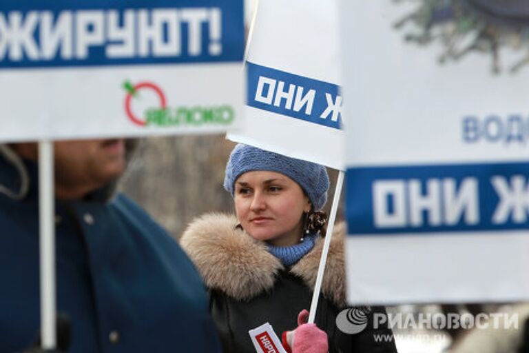 Партия Яблоко провела акцию протеста против роста тарифов