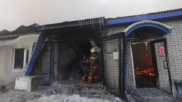 Пожар в сервисном центре Эльдорадо в Чите