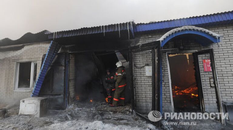 Пожар в сервисном центре Эльдорадо в Чите