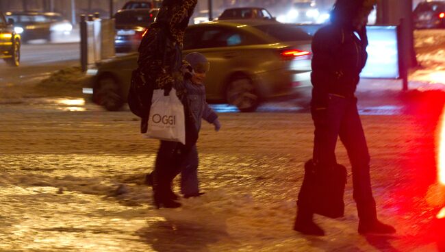 Последствия ледяного дождя в Москве