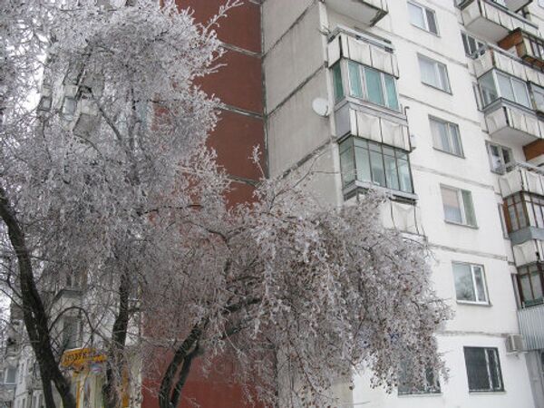 Последствия ледяного дождя в Москве 