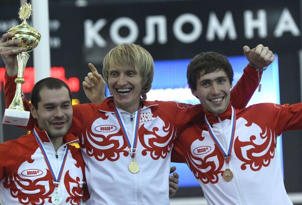 Павел Байнов, Иван Скобрев, Александр Румянцев (слева направо)