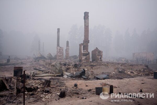 Последствия природных пожаров в поселке Ласковский Рязанской области