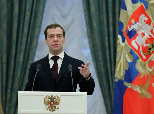 Президент РФ Дмитрий Медведев в Кремле. Архив