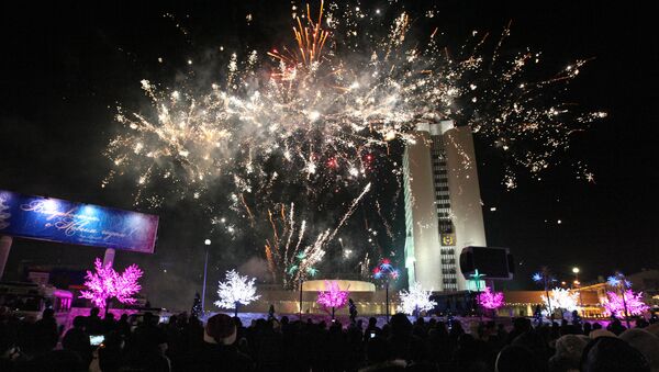 Новогодний фейерверк во Владивостоке. Архивное фото