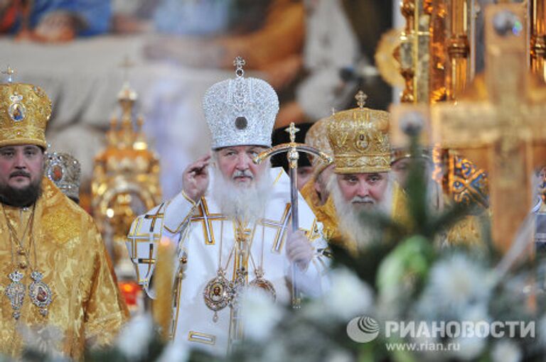 Рождественское богослужение в храме Христа Спасителя