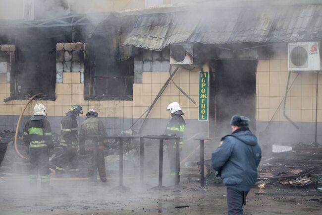 Пожар на Белорусском вокзале в Москве