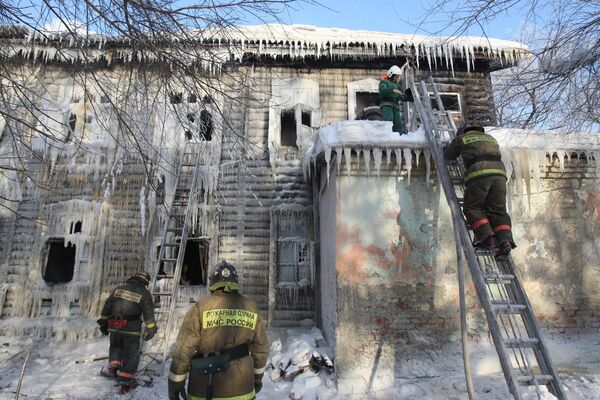 Пожар в общежитии в Новосибирске