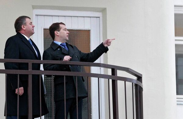 Президент РФ Д.Медведев посетил микрорайона Кузнечики в подмосковном Подольске
