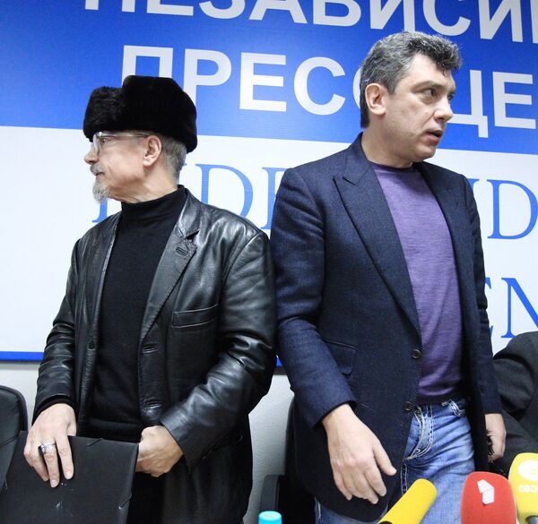 Пресс-конференция Бориса Немцова и Эдуарда Лимонова