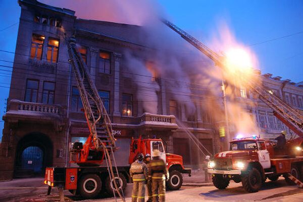Пожар в здании театра имени Пушкина в Красноярске