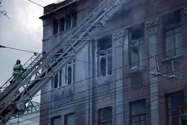 Пожар в здании театра имени Пушкина в Красноярске