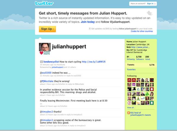 Скриншот страницы Джулиана Юпера в Twitter