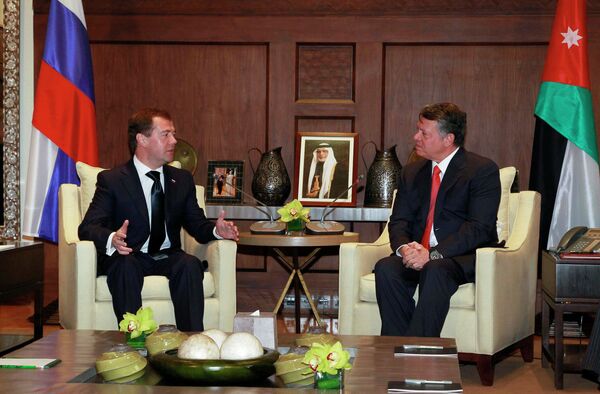 Президент РФ Дмитрий Медведев и король Иордании Абдалла II