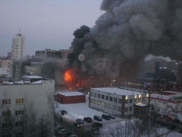 Пожар в ТЦ Европа в Уфе