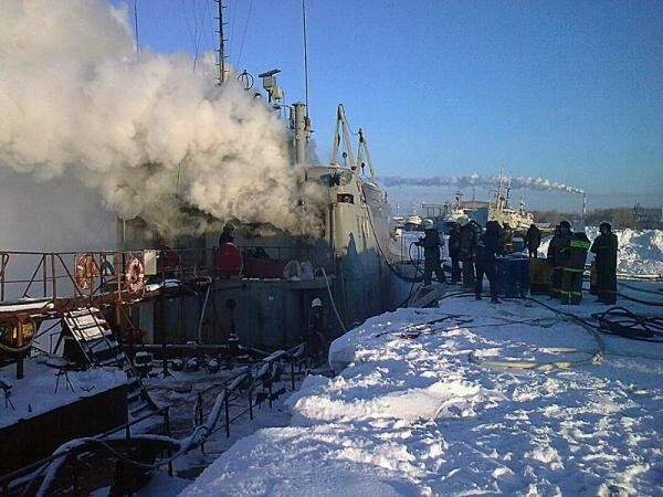 Пожар на танкере в Северодвинске