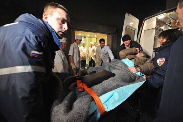 Пострадавшие во время взрыва в аэропорту Домодедово