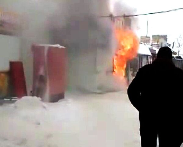 Пожар на рынке в Ждановичах 