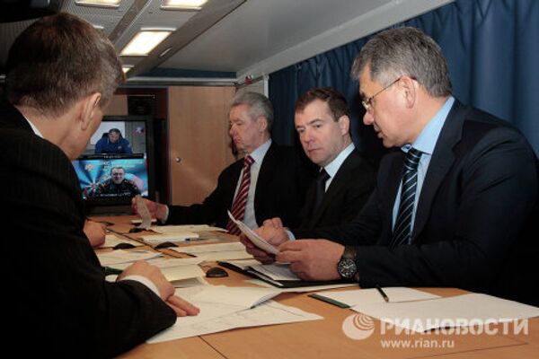 Президент РФ Дмитрий Медведев побывал на станции Охотный ряд московского метро