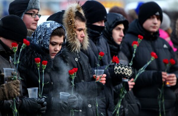Акция памяти погибших при взрыве в Домодедово. Архив