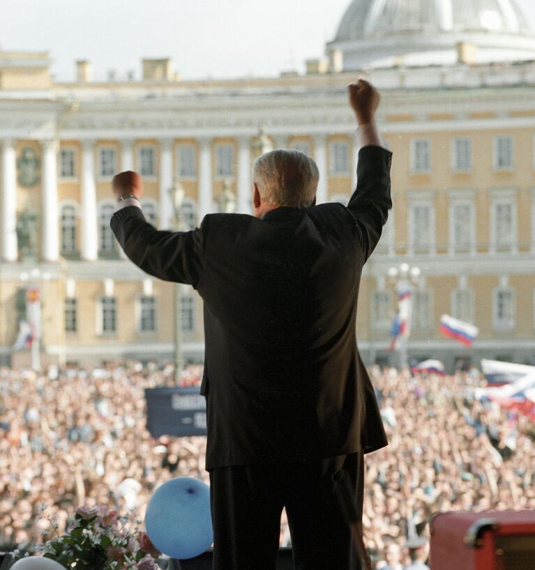 Выступление Ельцина на концерте-митинге