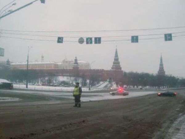 Проезд нескольких правительственных кортежей в центре Москвы