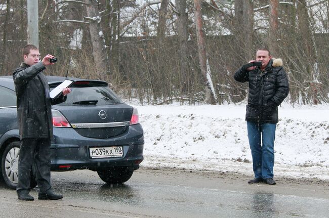 Следственный эксперимент на месте аварии на Рублево-Успенском шоссе