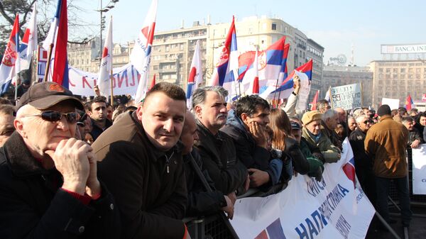 Митинг оппозиции в Белграде. Архивное фото